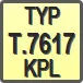 Piktogram - Typ: T.7617 KPL
